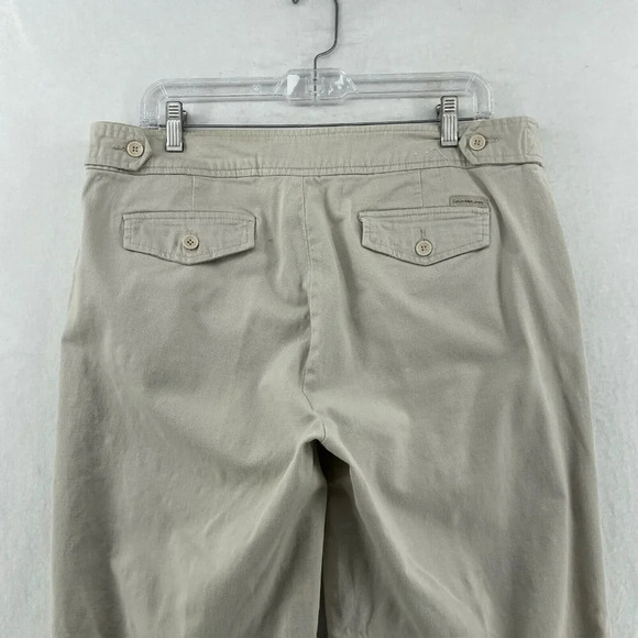 Calvin Klein Jeans Women's Sz 14 Beige Straight Ankle High-Rise Stretch Pockets - Picture 8 of 12